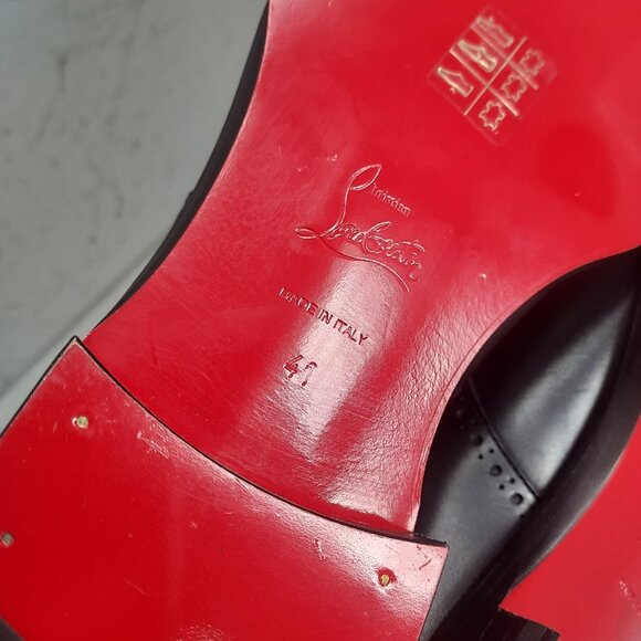 CHRISTIAN LOUBOUTIN Black A Mon Homme Leather Brogue Shoe - Picture 4 of 11